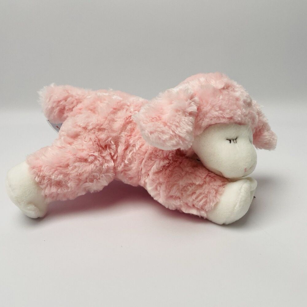 Baby GUND Pink Winky Lamb / Sheep Rattle 8" Soft Stuffed Plush #58131